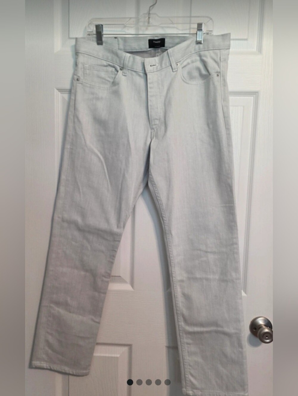 Theory Granite Straight-Leg Jeans - Light Gray